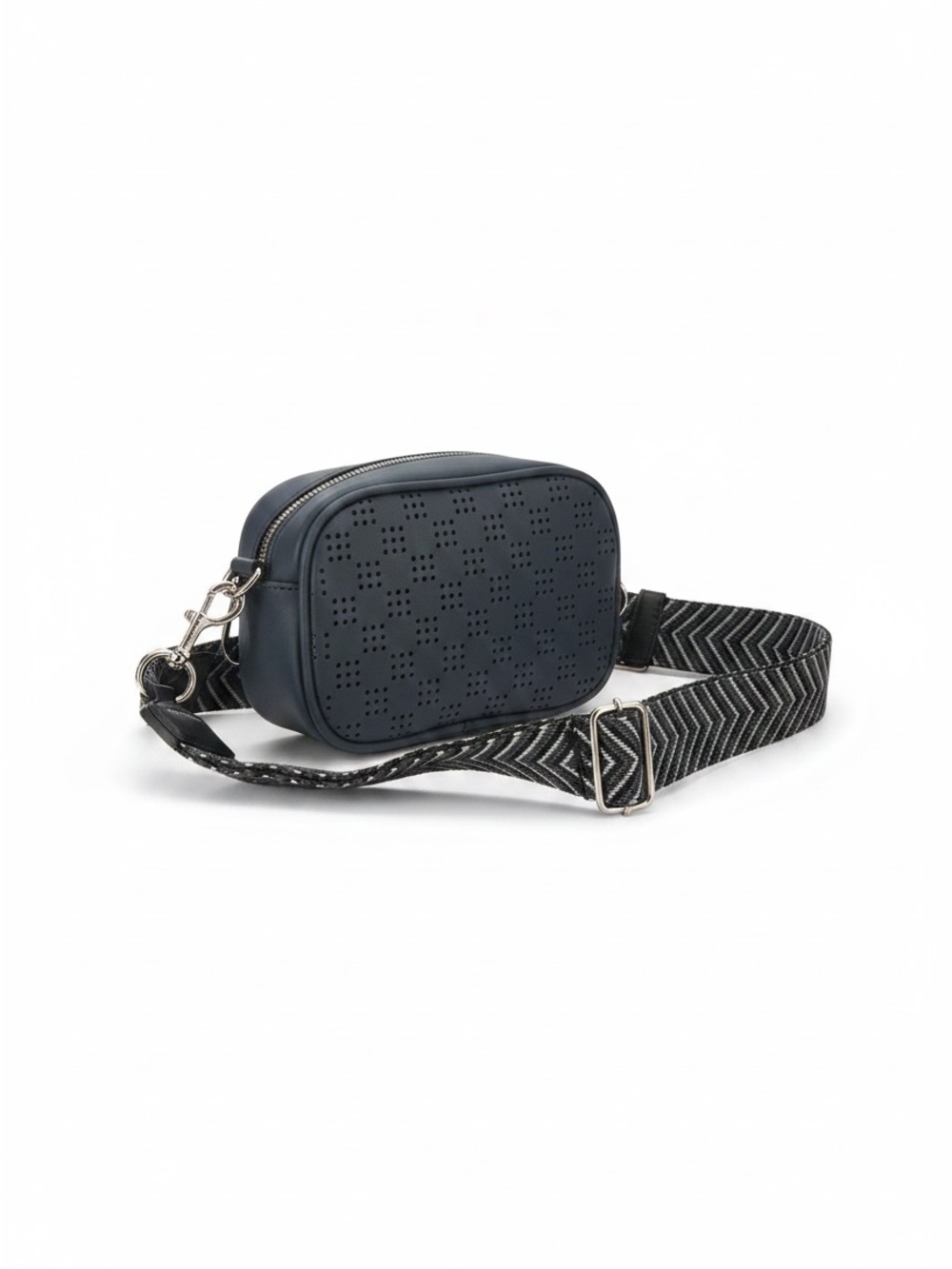 Marc Jacobs Flash Perforated Leather Camera Crossbody Bag Navy Blue - Picture 5 of 12